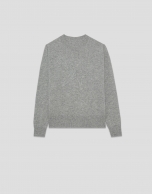 Gray wool sweater with knitted star