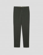 Khaki tinted bird's eye chinos