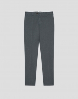 Pantalón chino ojo de perdiz tintado gris azulado