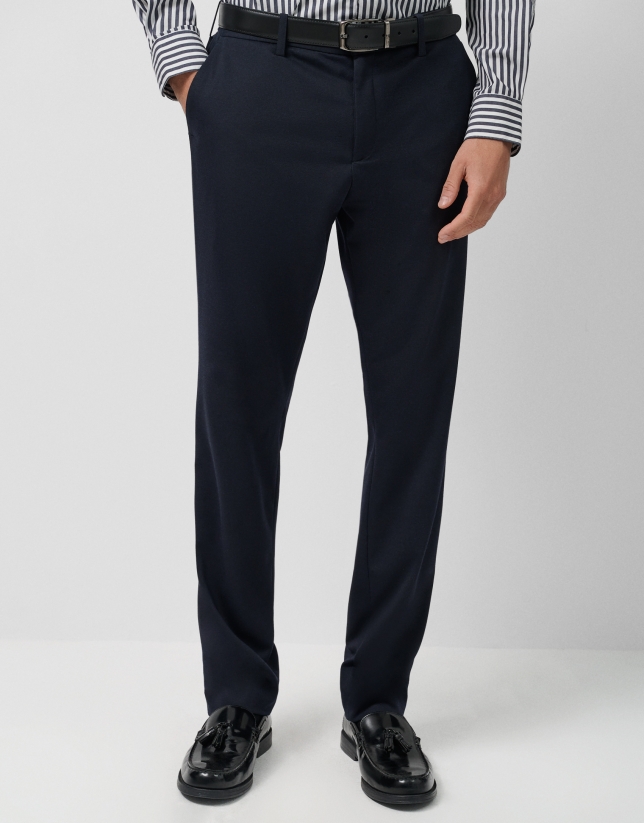 Navy blue Roma knit separate trousers