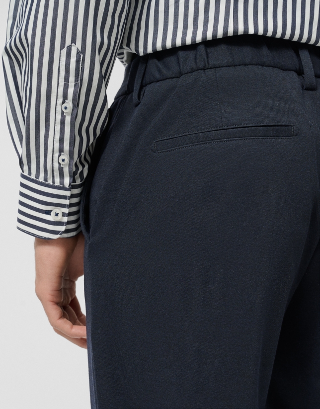 Navy blue Roma knit separate trousers