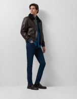 Regular fit dark blue men's denim trousers