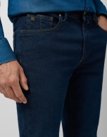 Regular fit dark blue men's denim trousers