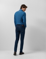 Regular fit dark blue men's denim trousers