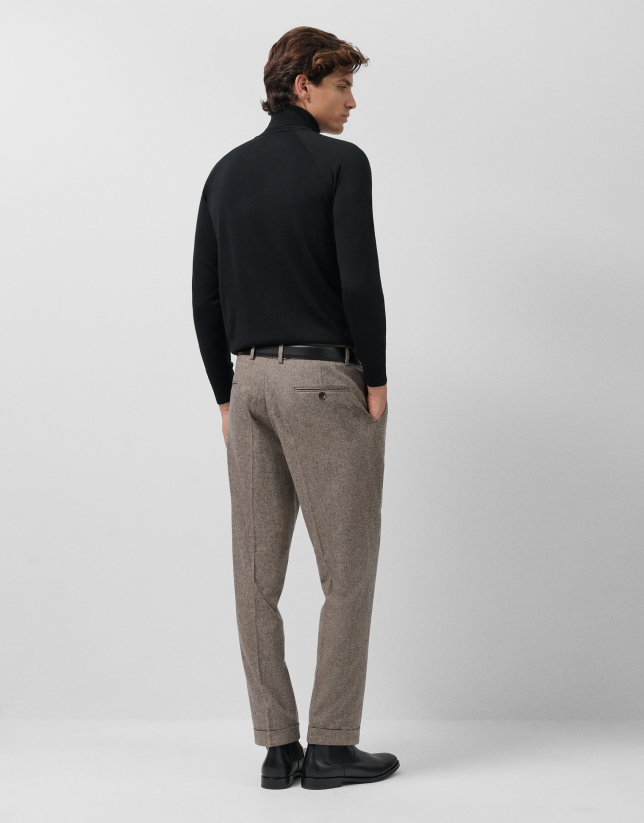 Pantalón separate vestir camel oscuro vuelta bajo