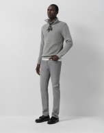 Men's slim-fit gray denim pants