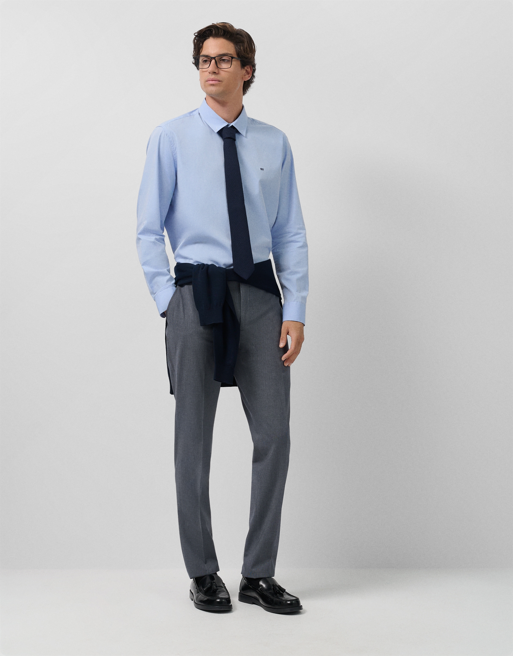 Pantalón pata de gallo azul