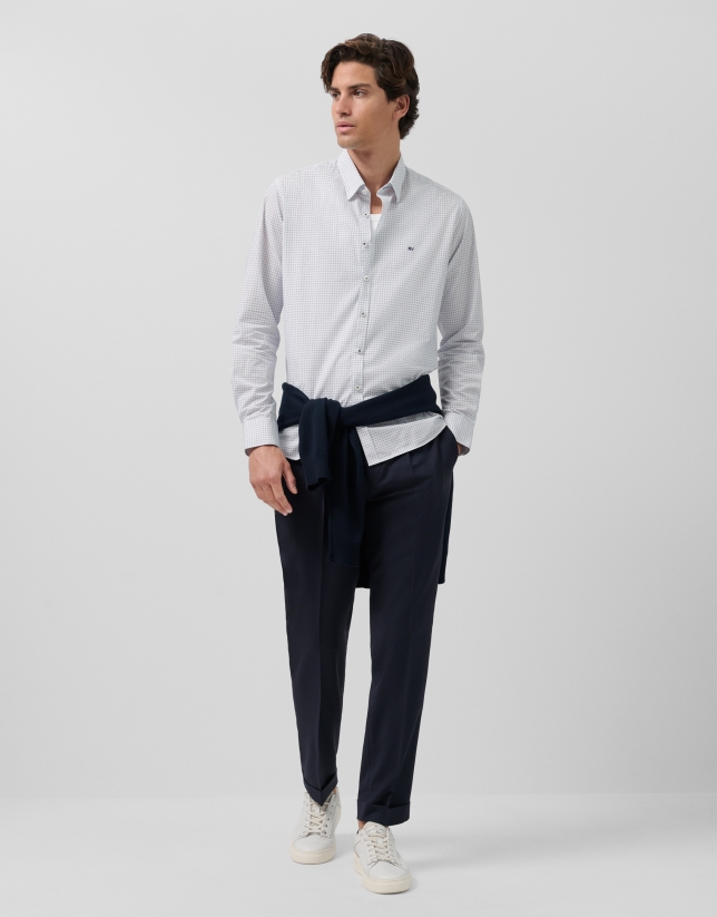 Camisa sport regular estampado bicolor