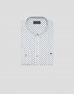 Camisa sport regular estampado bicolor