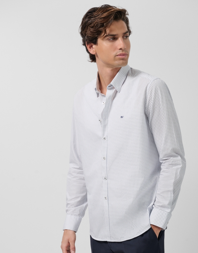 Camisa sport regular estampado bicolor