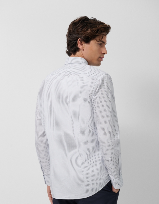 Camisa sport regular estampado bicolor