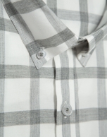Regular fit grey/ecru checked sport shirt