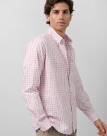 Camisa sport regular cuadros tonos malva