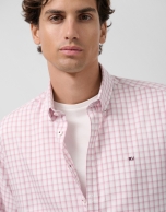 Camisa sport regular cuadros tonos malva