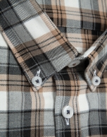 Camisa sport regular cuadros grises/naturales