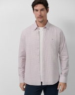 Camisa sport slim ciruela estampado cachemires ciruela
