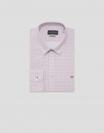 Camisa sport slim ciruela estampado cachemires ciruela