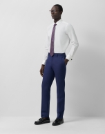 Slim-fit white dress shirt with twin cuffs