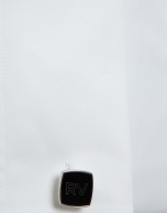 White slim dress shirt with twin cuffs