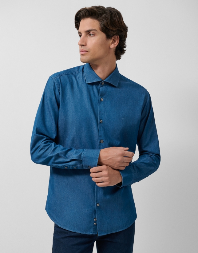 Camisa sport regular vaquera azul