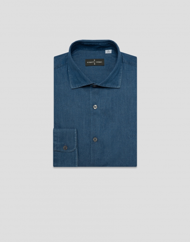 Camisa sport regular vaquera azul