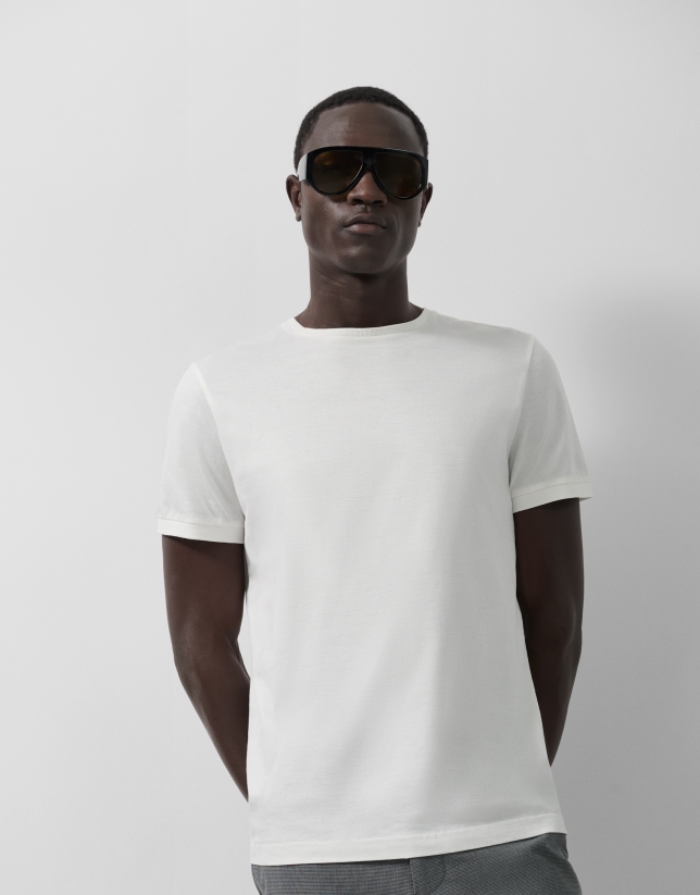 White mercerised T-shirt