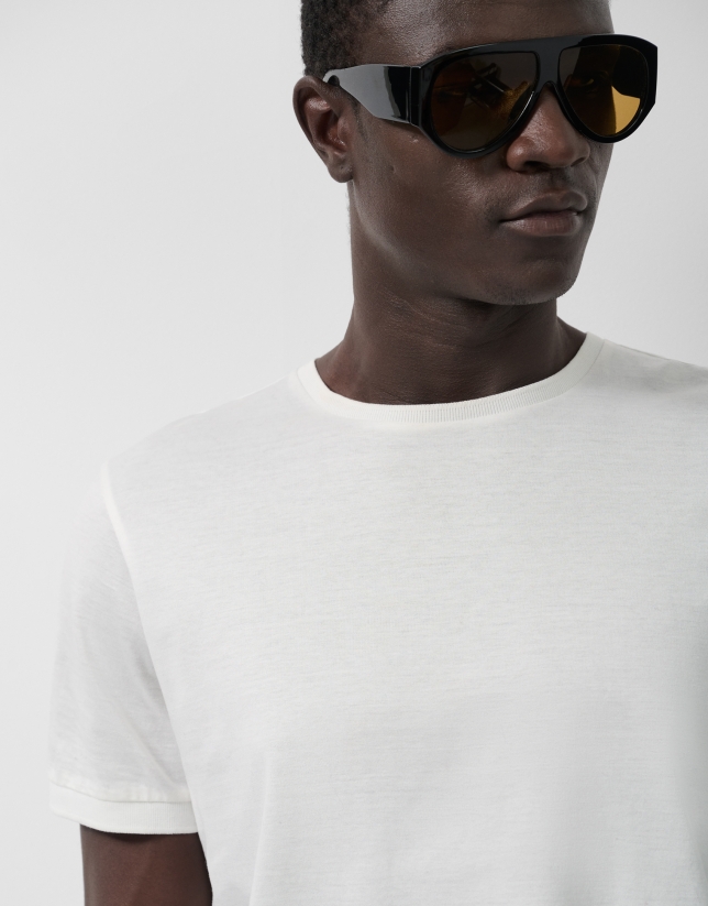 White mercerised T-shirt