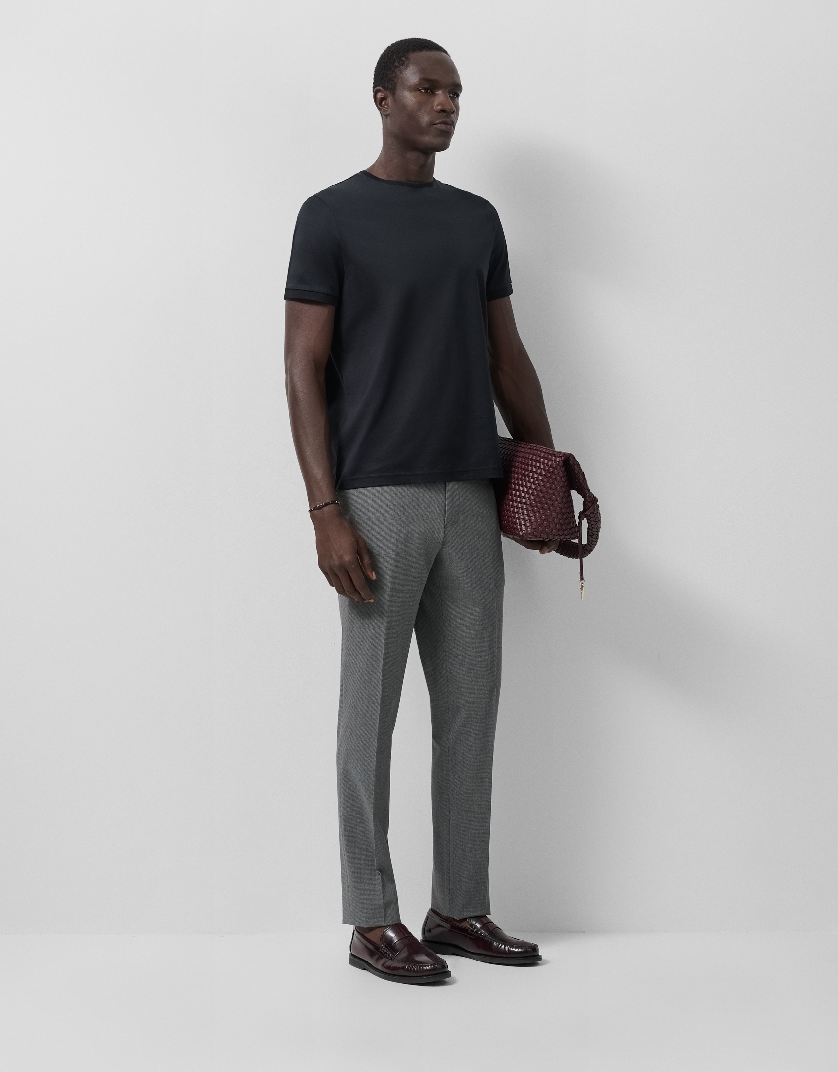 Black mercerised T-shirt