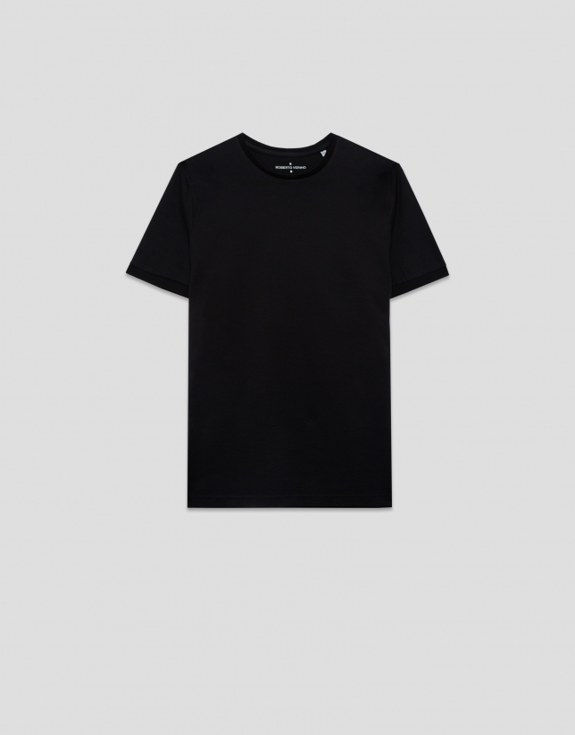 Black mercerised T-shirt