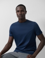 Navy blue mercerised T-shirt
