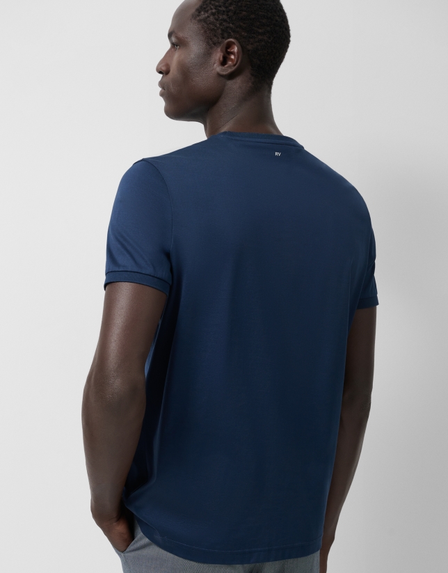 Navy blue mercerized t-shirt