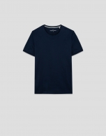 Navy blue mercerised T-shirt