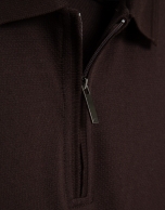 Polo manga corta en algodón mercerizado textura marrón