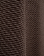 Brown mercerized jacquard polo shirt with long sleeves