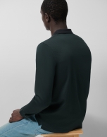 Polo jacquard mercerizado verde/marino