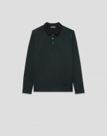 Polo jacquard mercerizado verde/marino