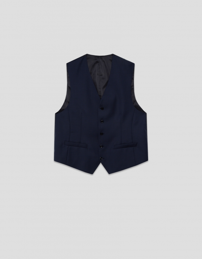 Dark blue blue wool waistcoat
