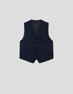Dark blue blue wool waistcoat