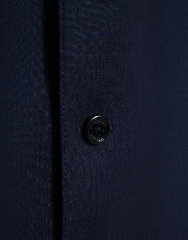 Chaleco de traje lana azul oscuro liso