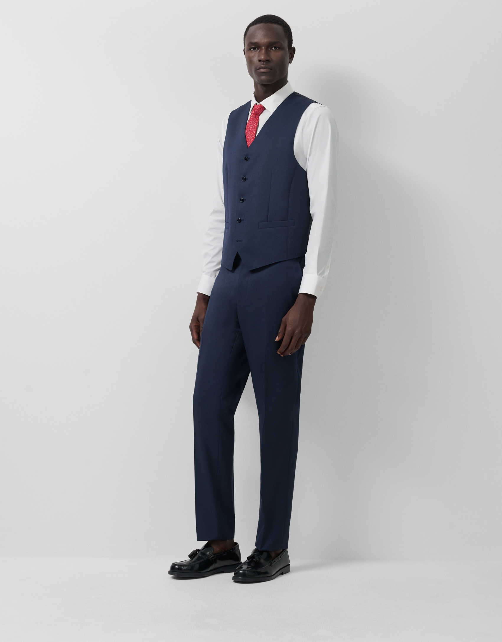 Navy dark blue wool waistcoat
