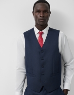 Chaleco de traje lana azul marino liso