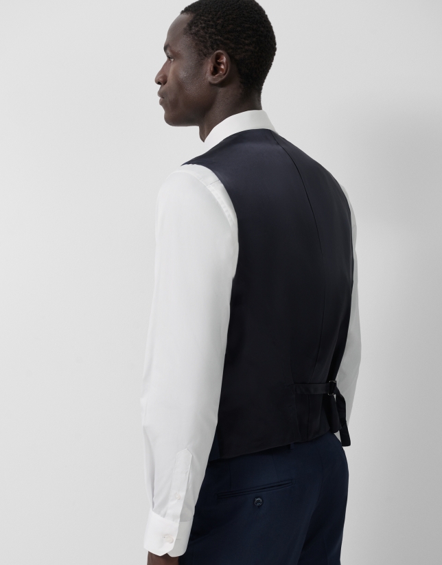 Navy dark blue wool waistcoat