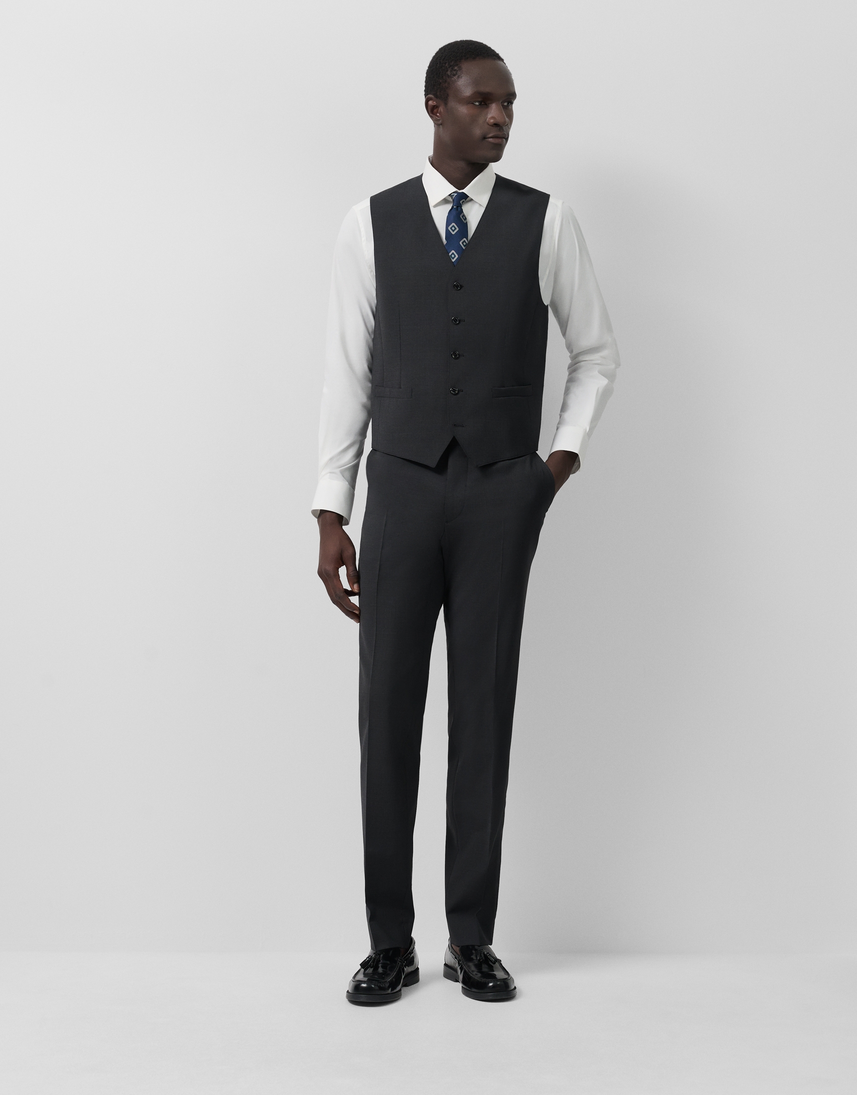 Dark grey wool waistcoat