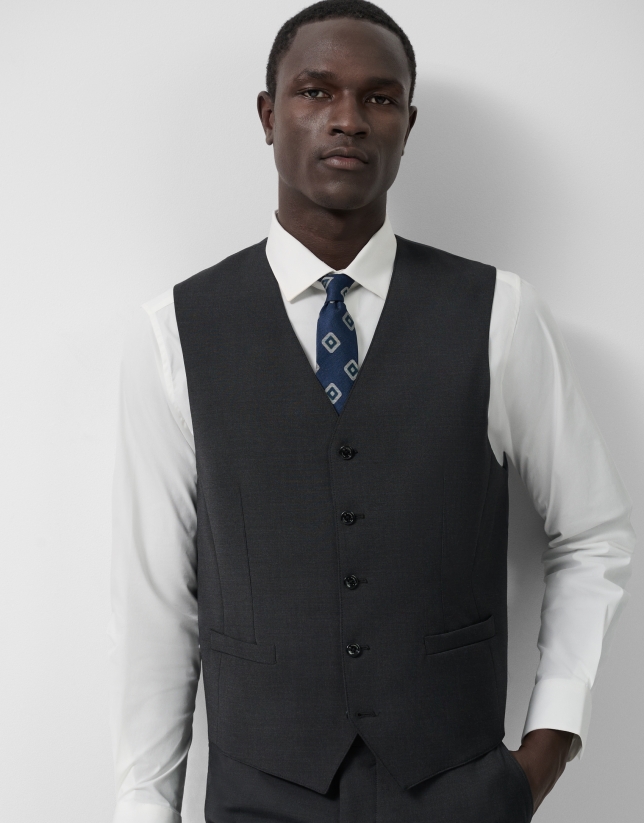 Dark grey wool waistcoat