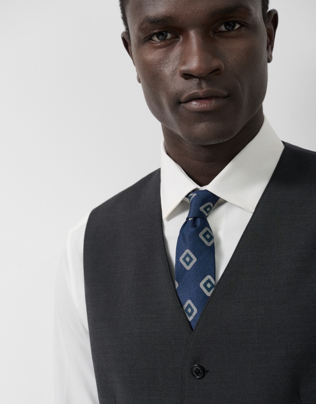 Dark grey wool waistcoat