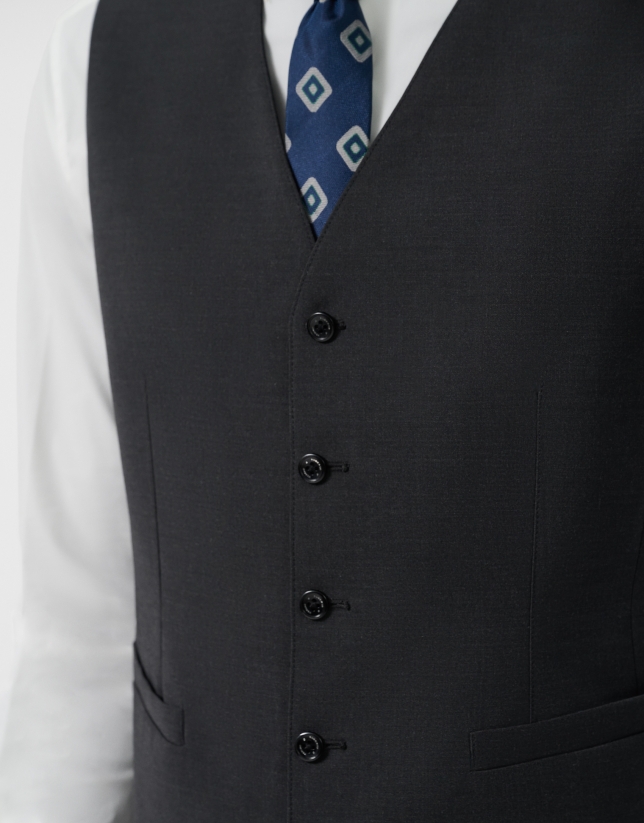 Dark grey wool waistcoat