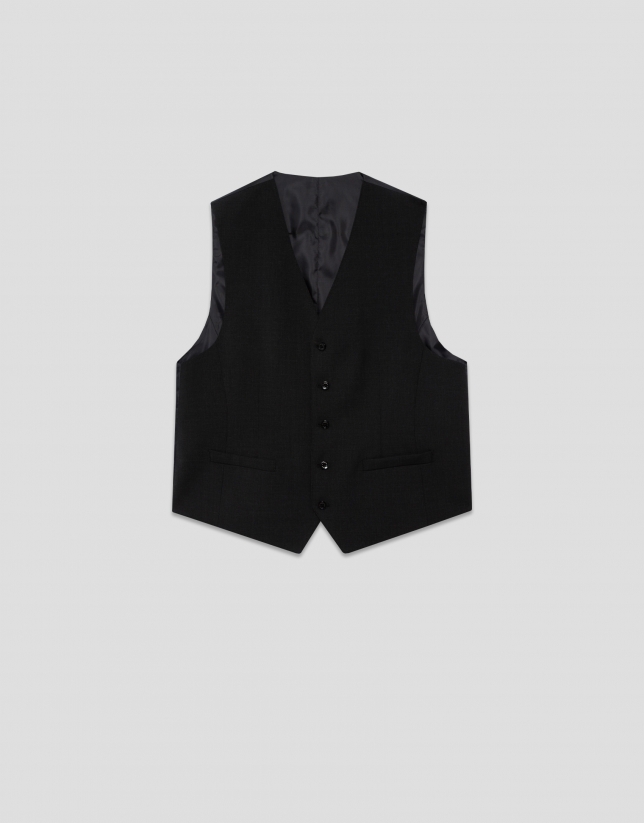 Dark grey wool waistcoat