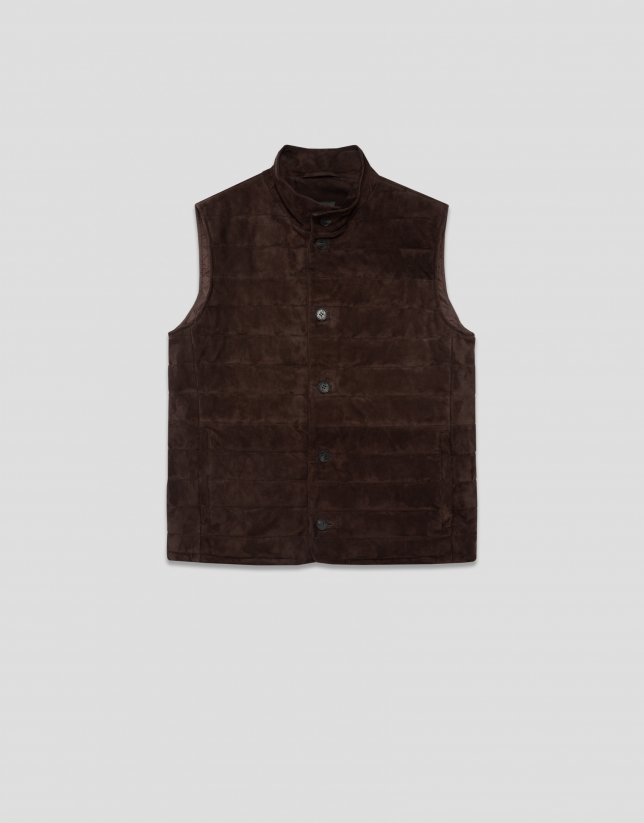 Chaleco acolchado ante marr&oacute;n
