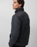 Jacket combined with technical fabric and dark grey cloth