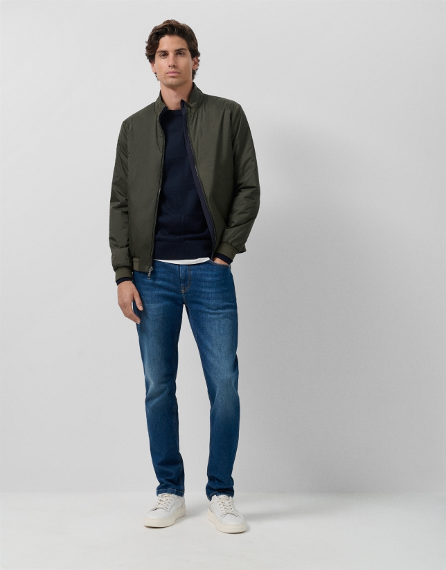 Khaki/navy reversible jacket